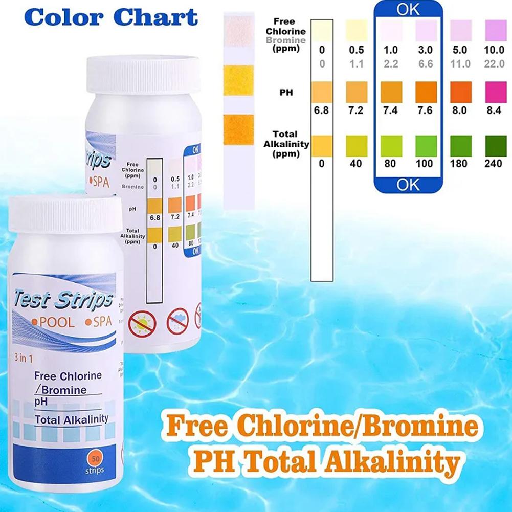 Ph Strip Test - 50pcs Chlorine PH Test Strips SPA