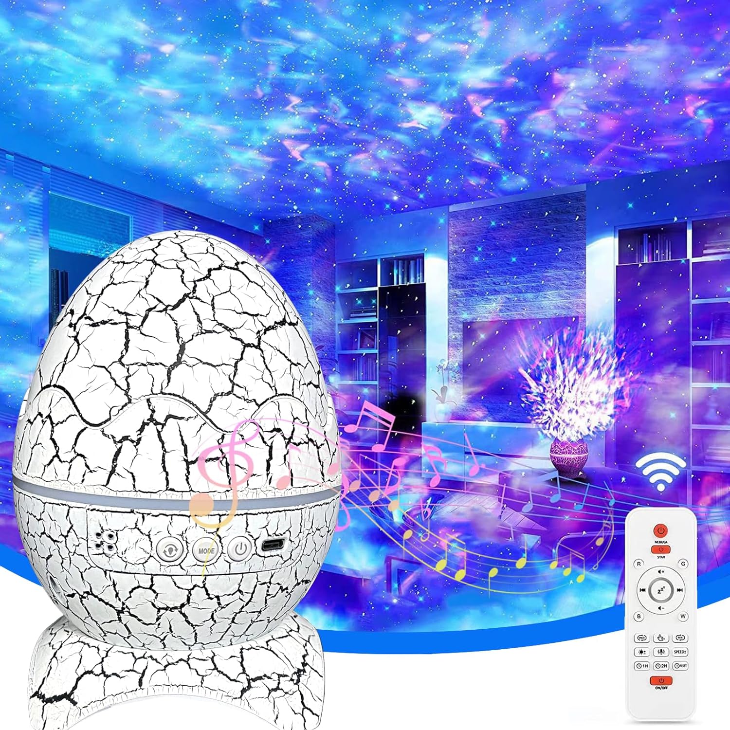 Planetarium Projector Home - Dinosaur Egg Galaxy Projector - Space