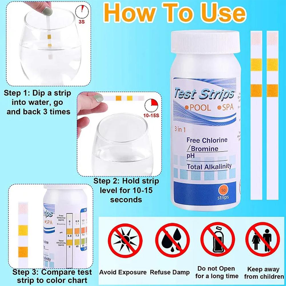 50pcs Chlorine PH Test Strips  - Ph Strip Test avis et prix