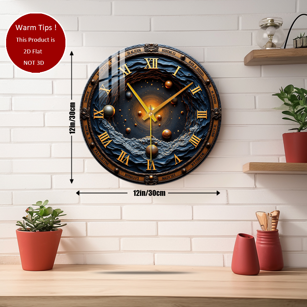 Tempered Glass Wall Clock Cosm - Solar System Orrery avis et prix