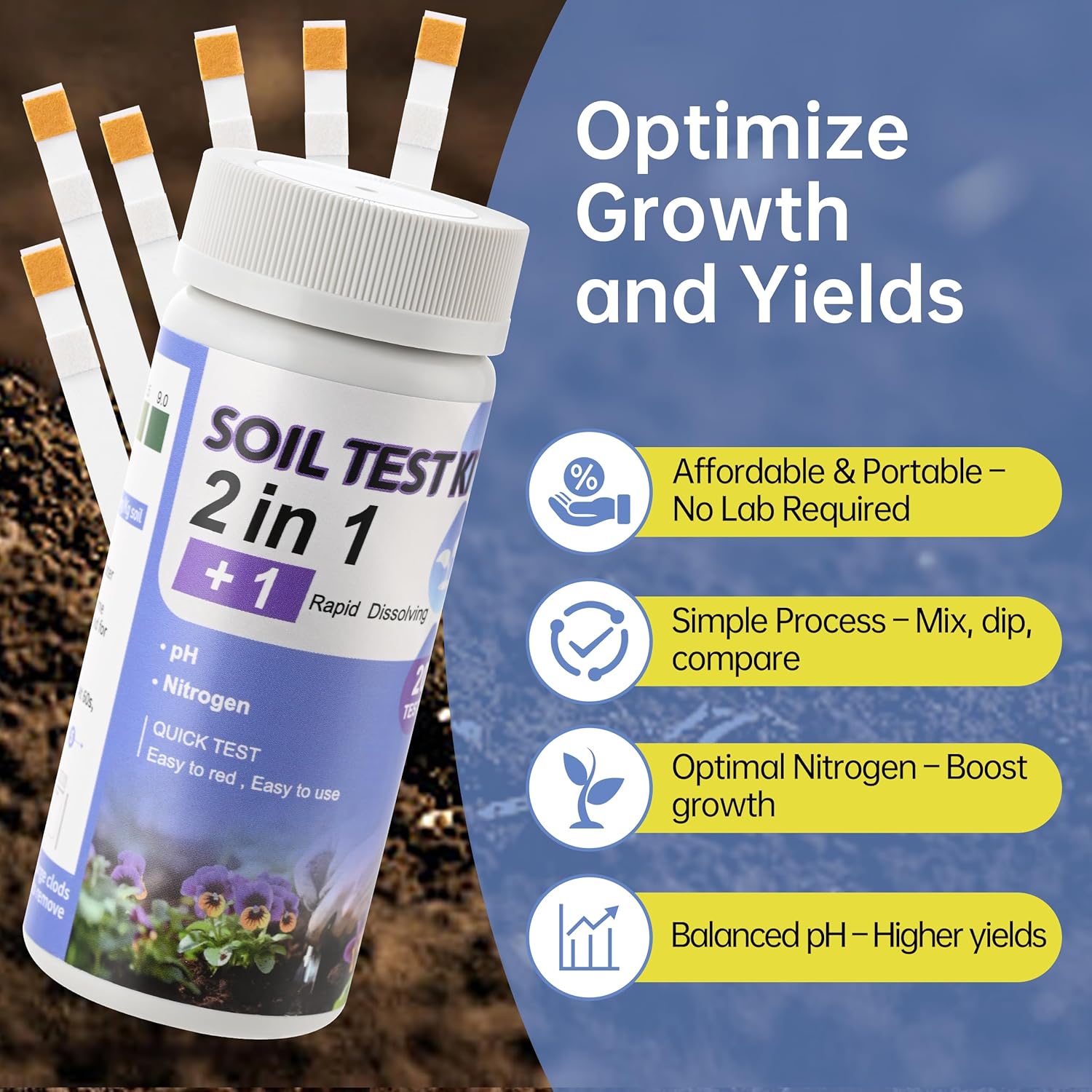 Soil Test Kit pH & Nitrogen Te - Ph Strip Test avis et prix