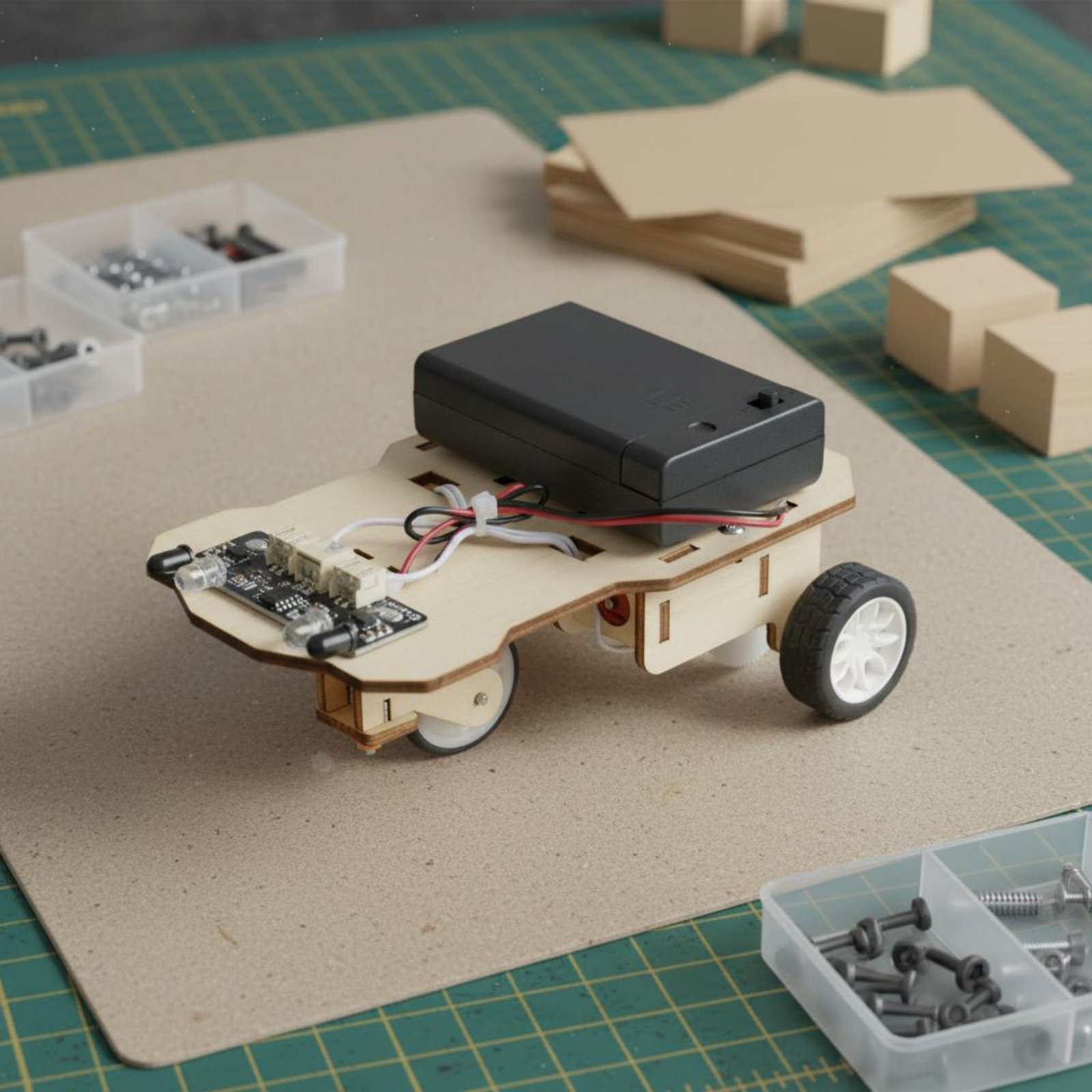 Wooden Intelligent Vehicle Kit - Science Robot avis et prix